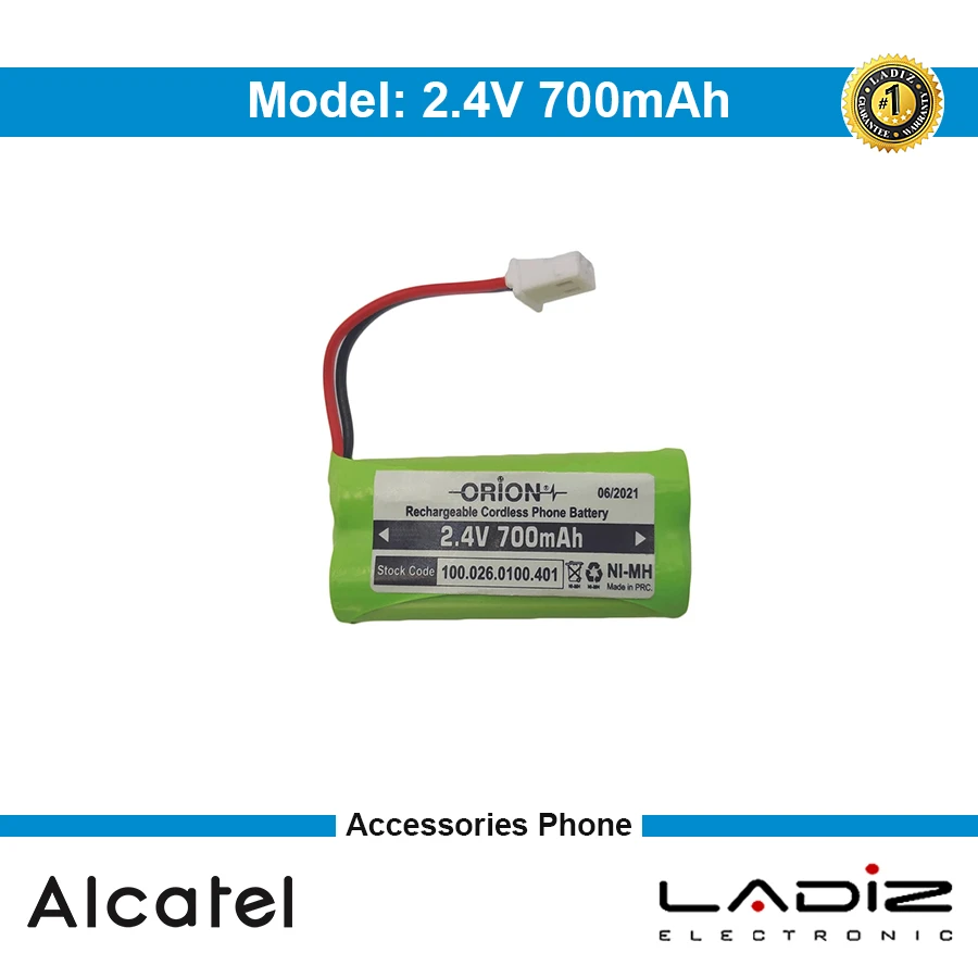 باتری تلفن بی سیم اوریون مدل 2.4V 700mAh